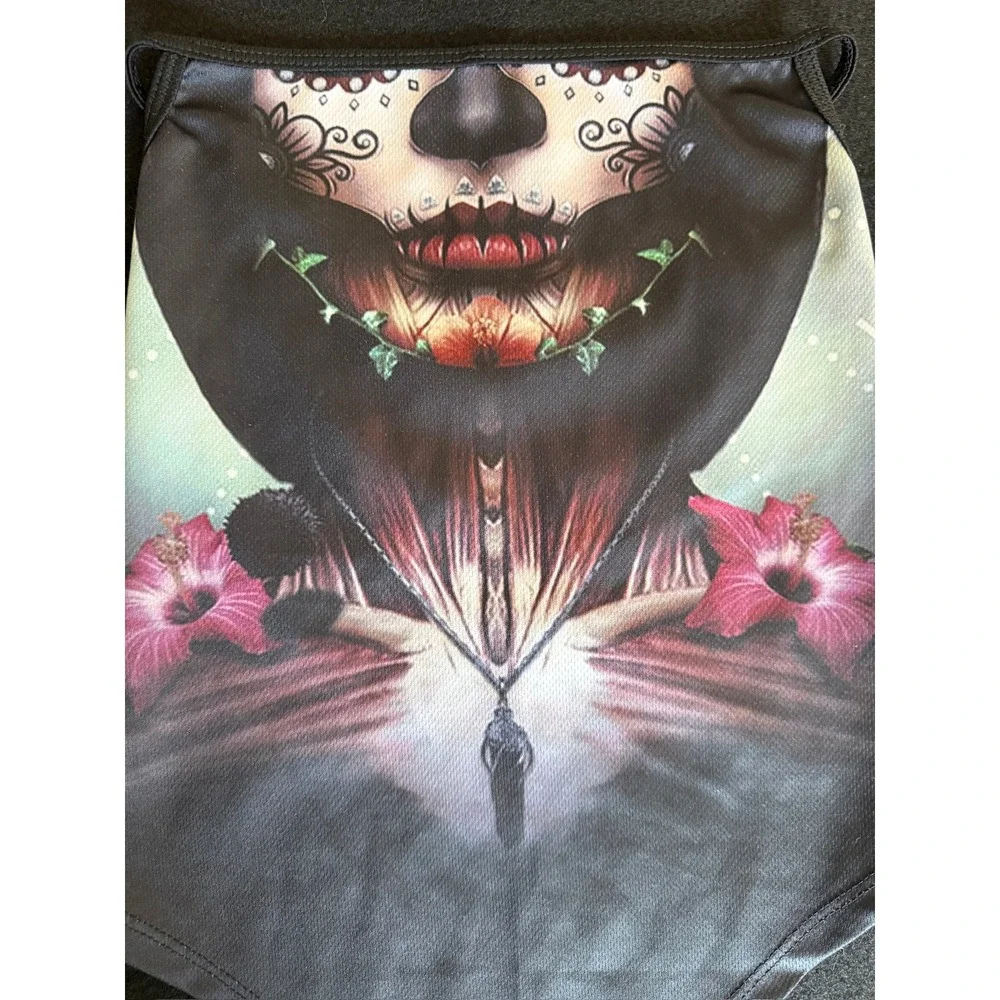 Unbranded Neck Gaiter Face Mask Unisex OS Black Excellent Sugar Skull‎ Bandana